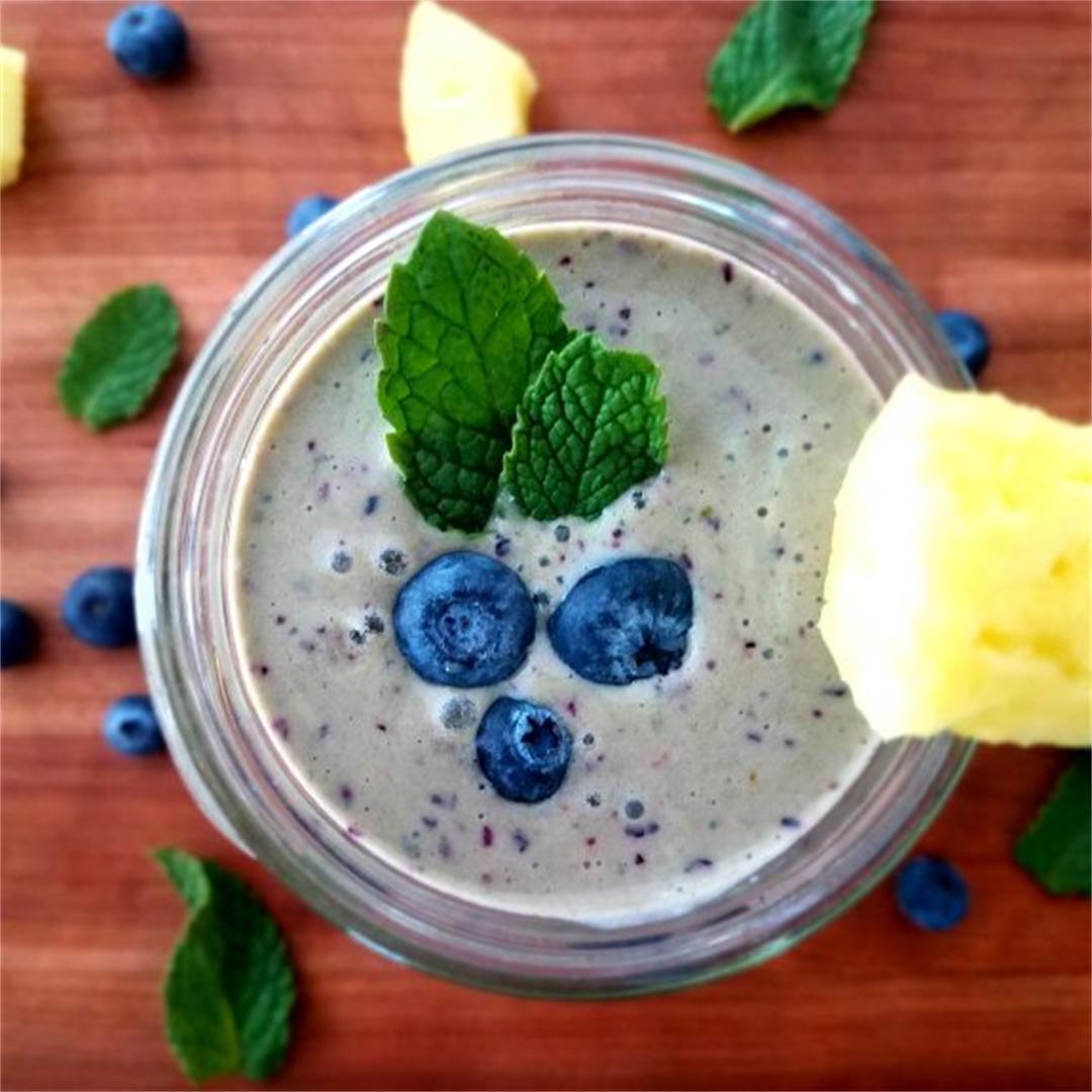 Blueberry Pineapple Mint Smoothie