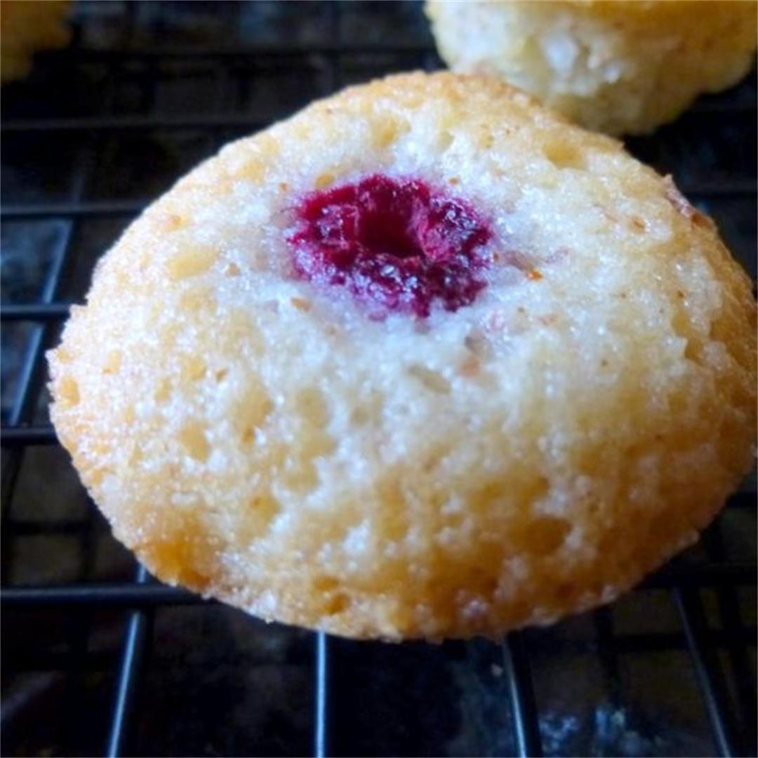 Mini Brown Butter, Coconut and Raspberry Cakes