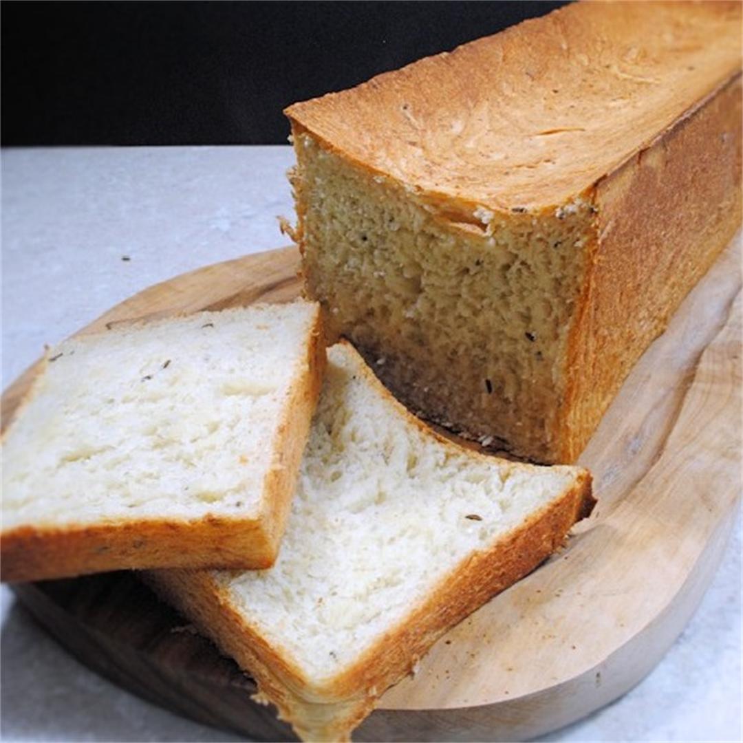 French sandwich loaf with caraway and Parmesan