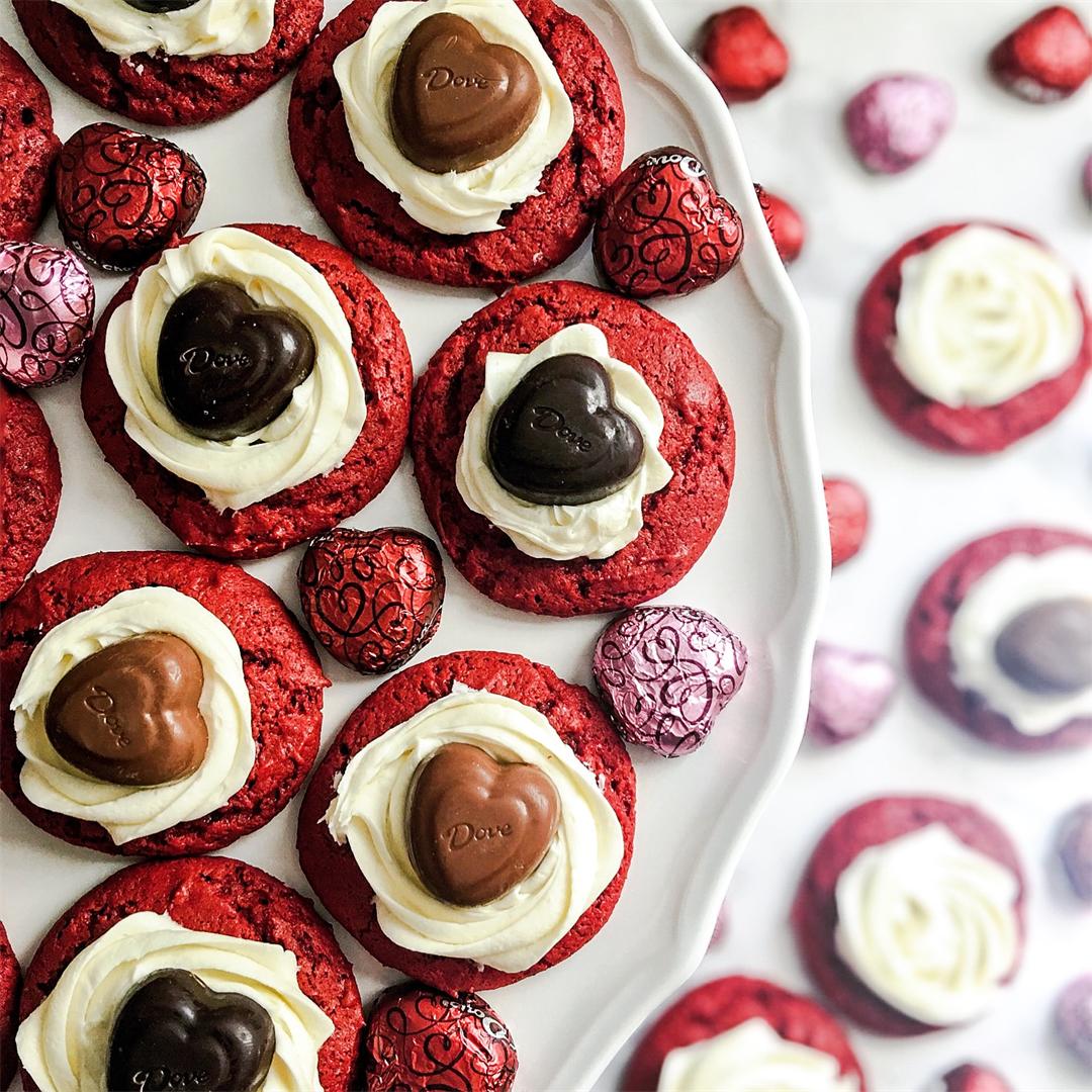 Red Velvet Valentine's Cake Mix Cookies