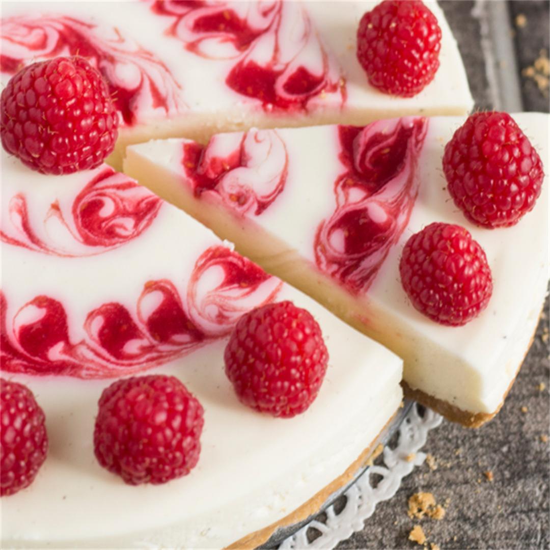Lemon-Raspberry No Bake Cheesecake