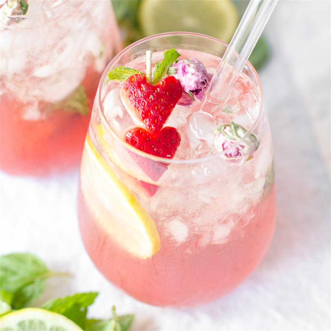 Rosewater Strawberry Lemonade Spritzer