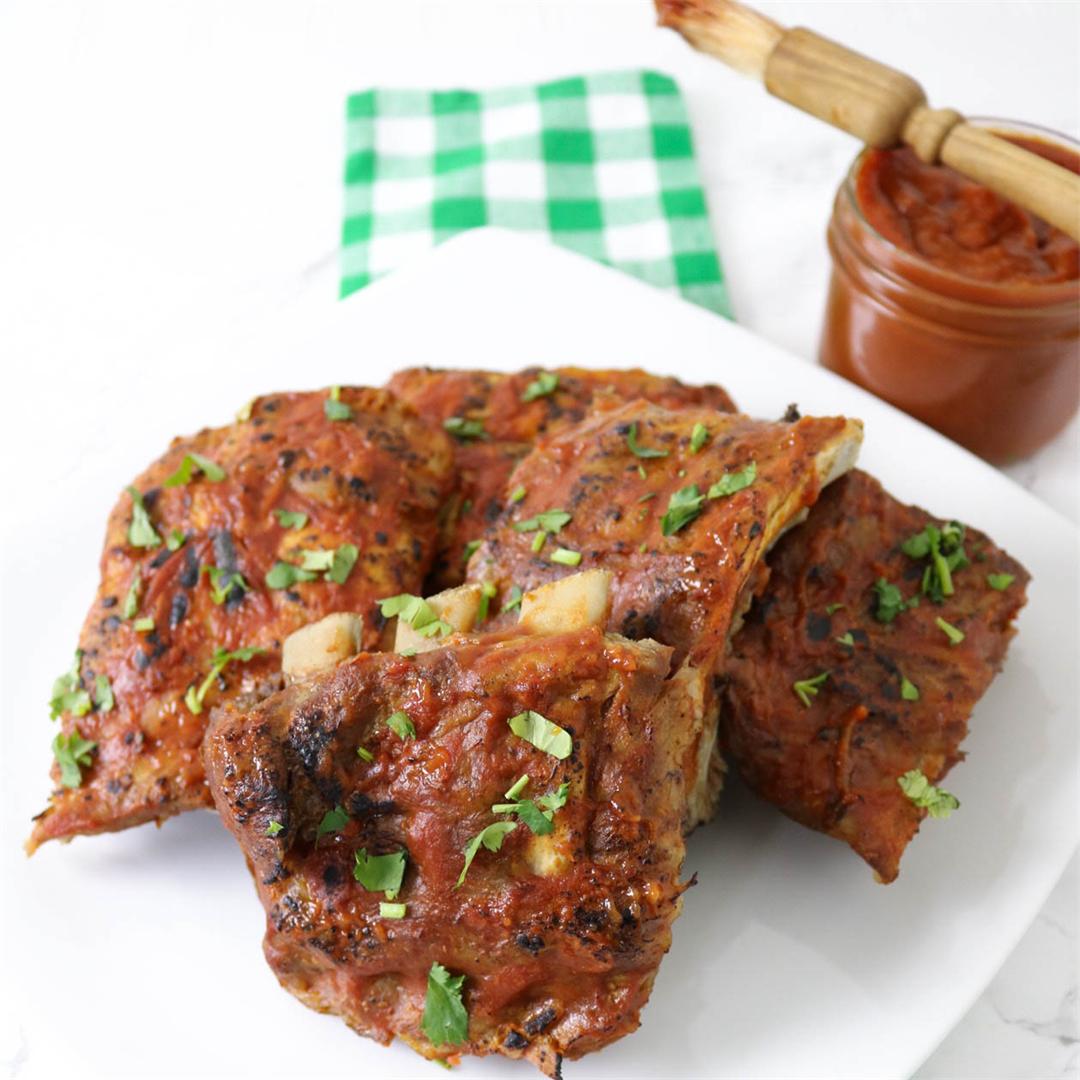 Instant Pot Baby Back Ribs + Mango Chipotle BBQ Sauce