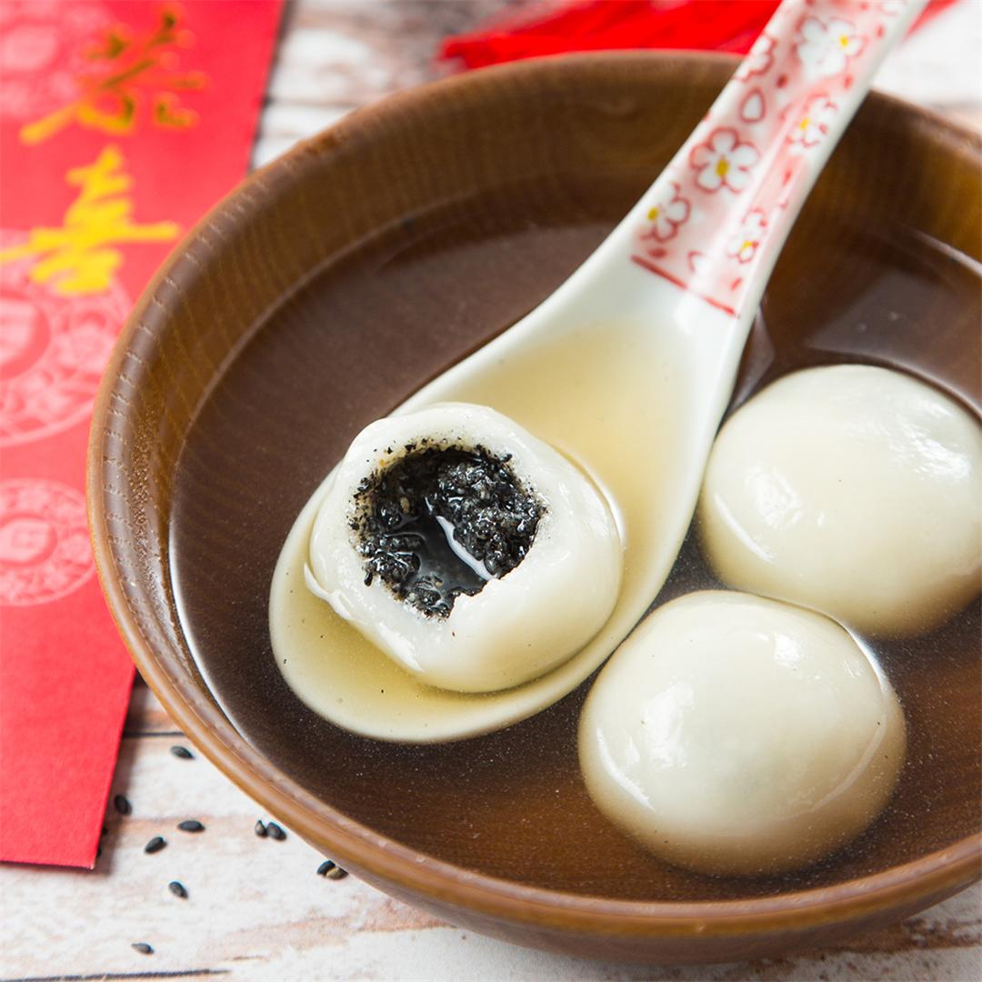 Homemade Sesame Glutinous Rice Dumplings (Tang Yuan)