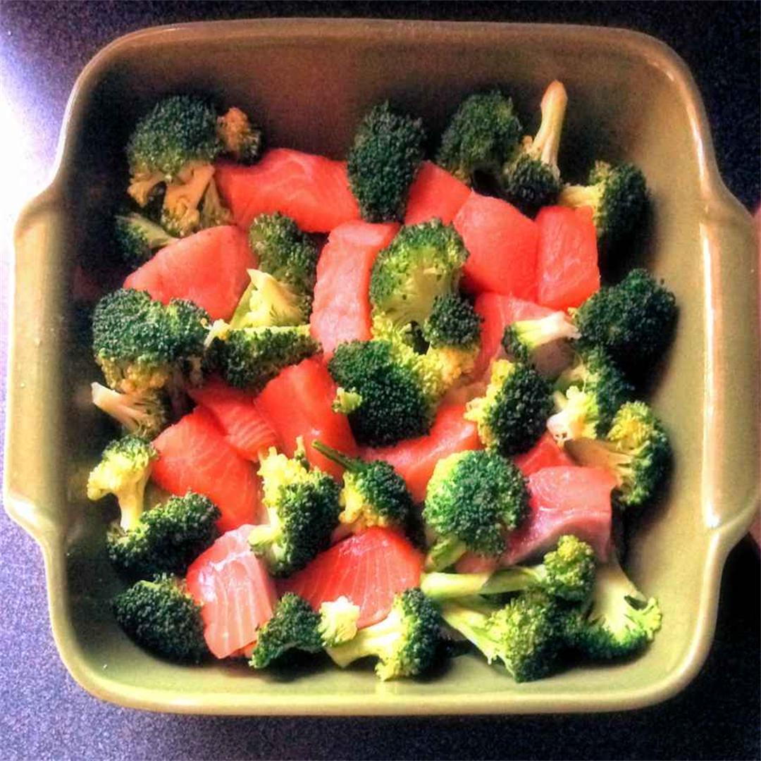 Salmon and broccoli bake
