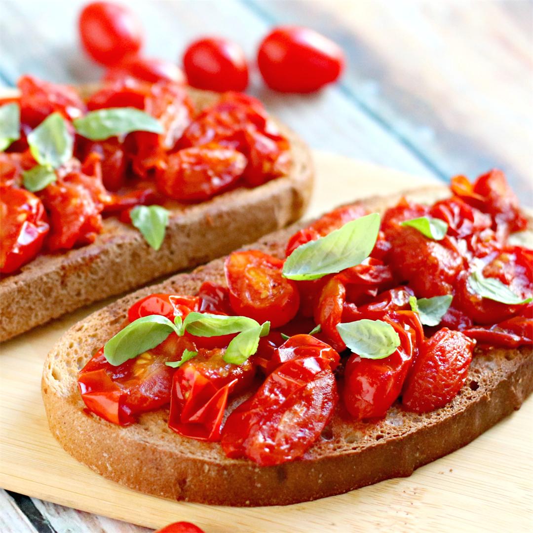 Pan-Roasted Tomato Bruschetta
