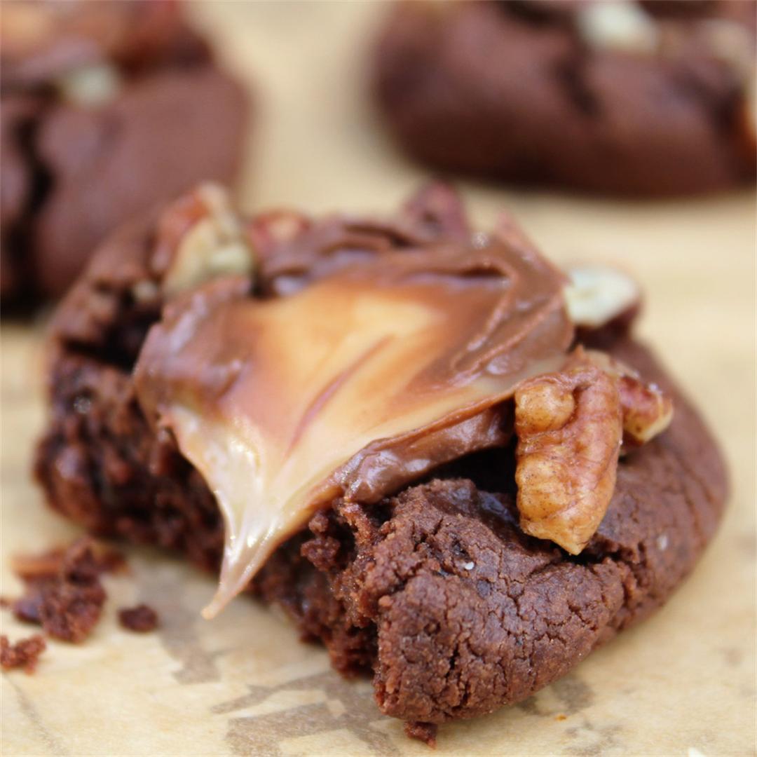 Chewy Chocolate Turtle Cookies