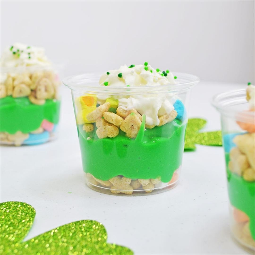 Easy St. Patrick's Day Pudding Parfaits
