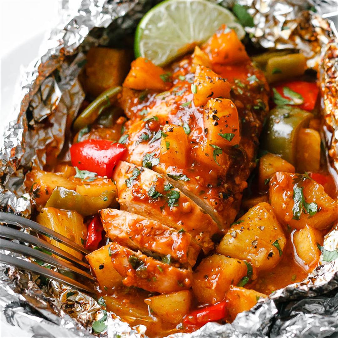 Pineapple Chicken Foil Packets in Oven