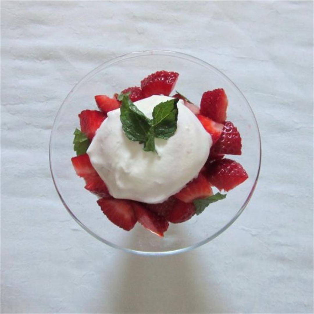 Strawberries and Mint Cream