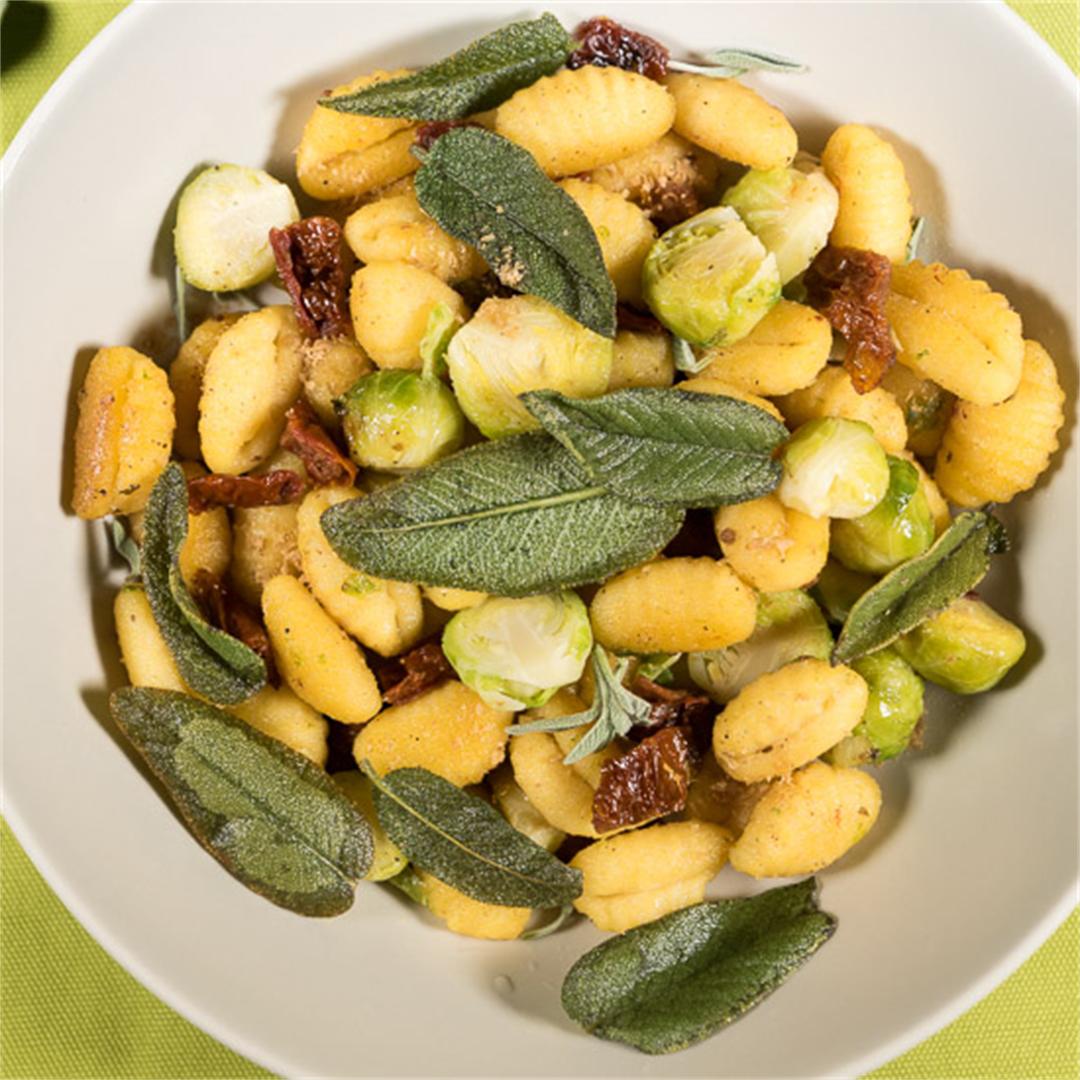 Gnocchi With Brussel Sprouts, Sage, and Dried Tomatoes