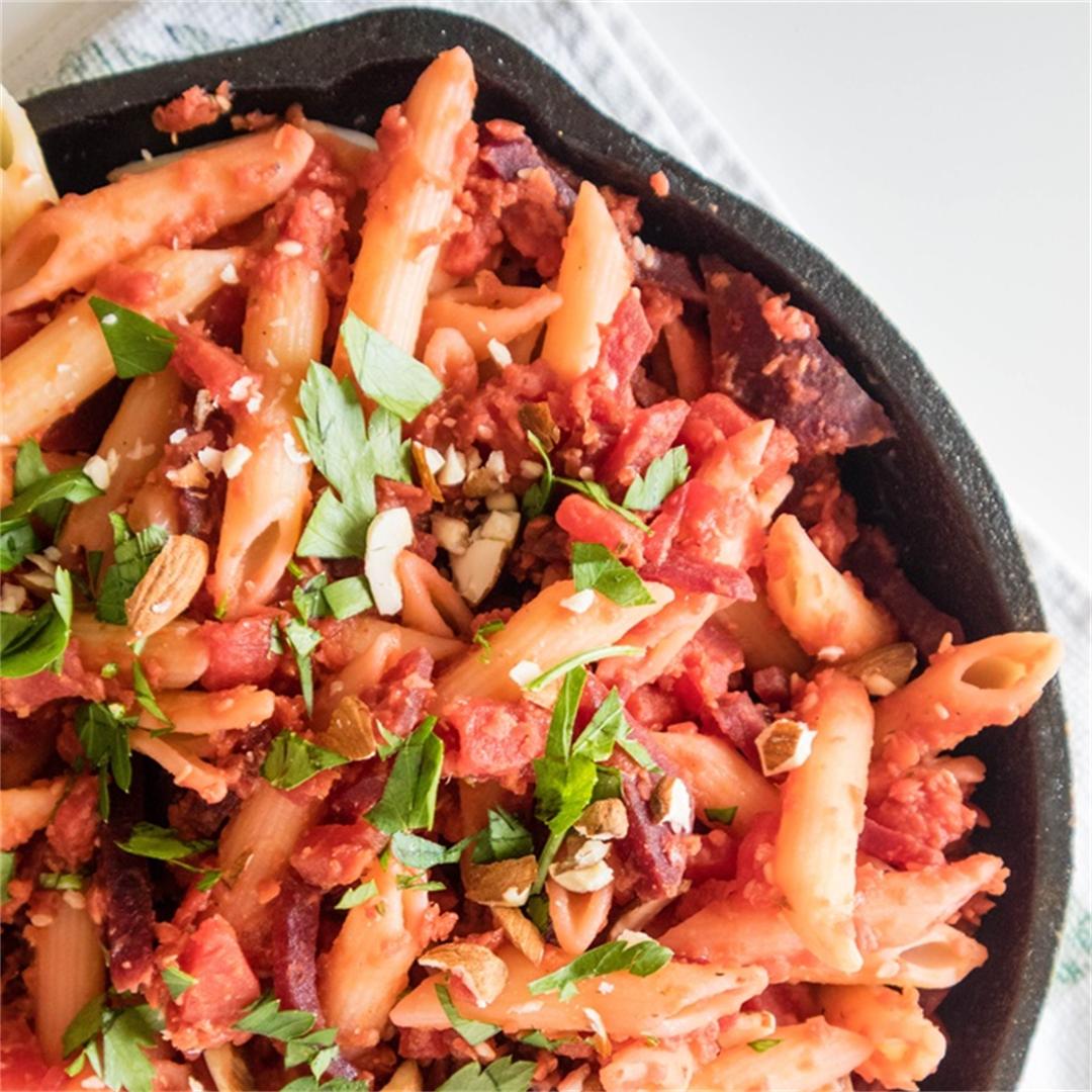 Red Beet, Carrot and Lentil Coriander Pasta