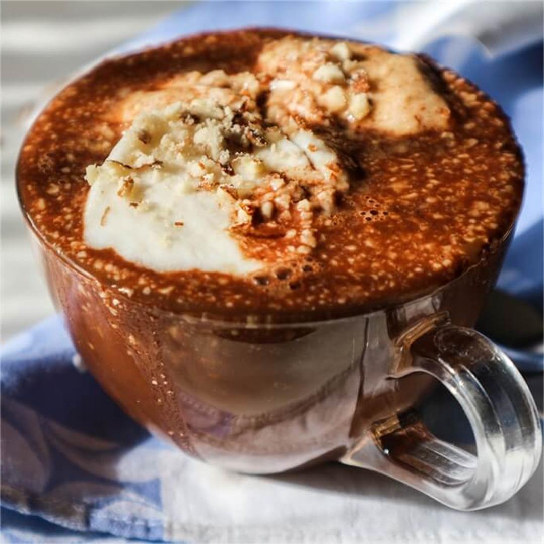 Creamy Vegan Hazelnut Chocolate Latte