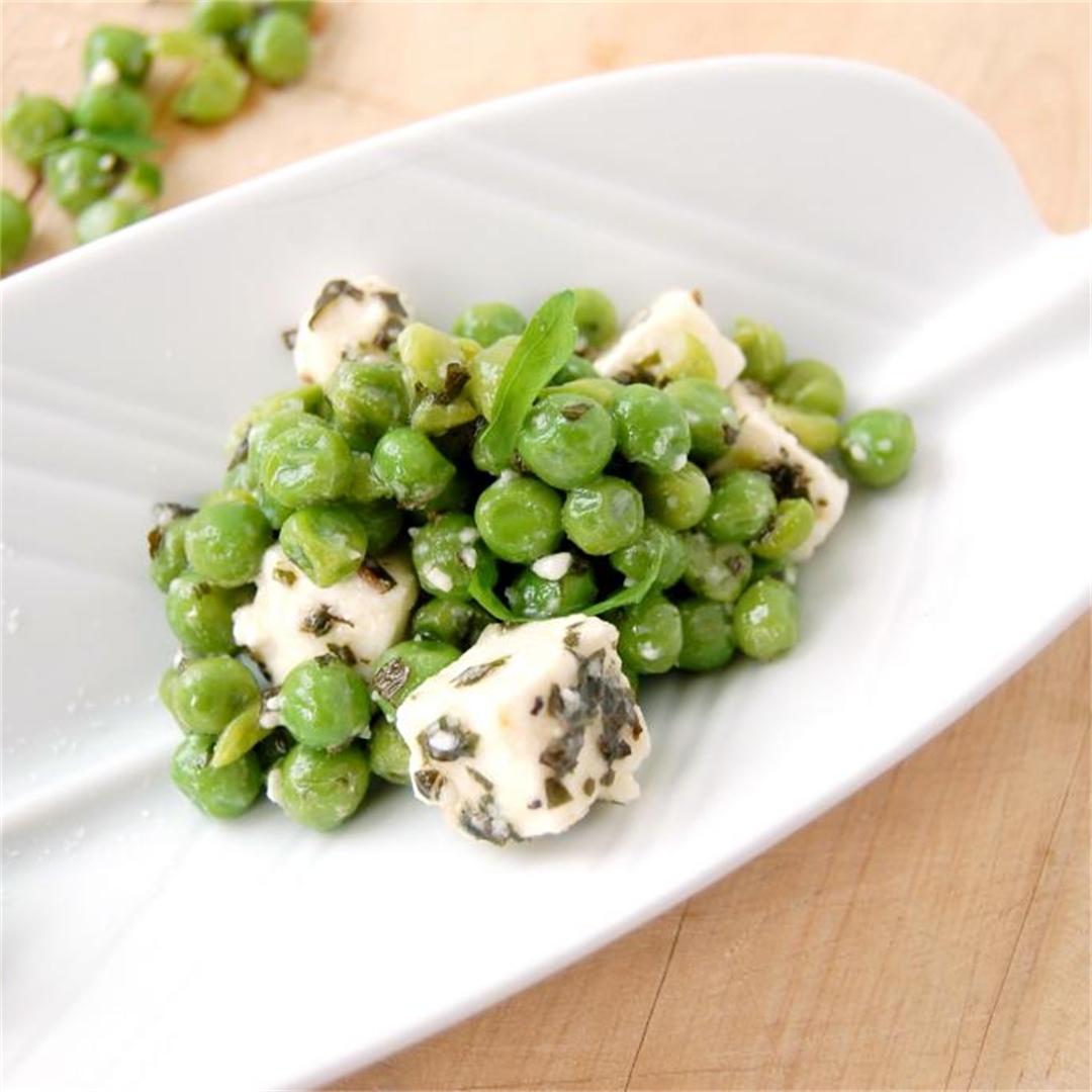 Pea Salad with Mediterranean Herb Feta and Mint