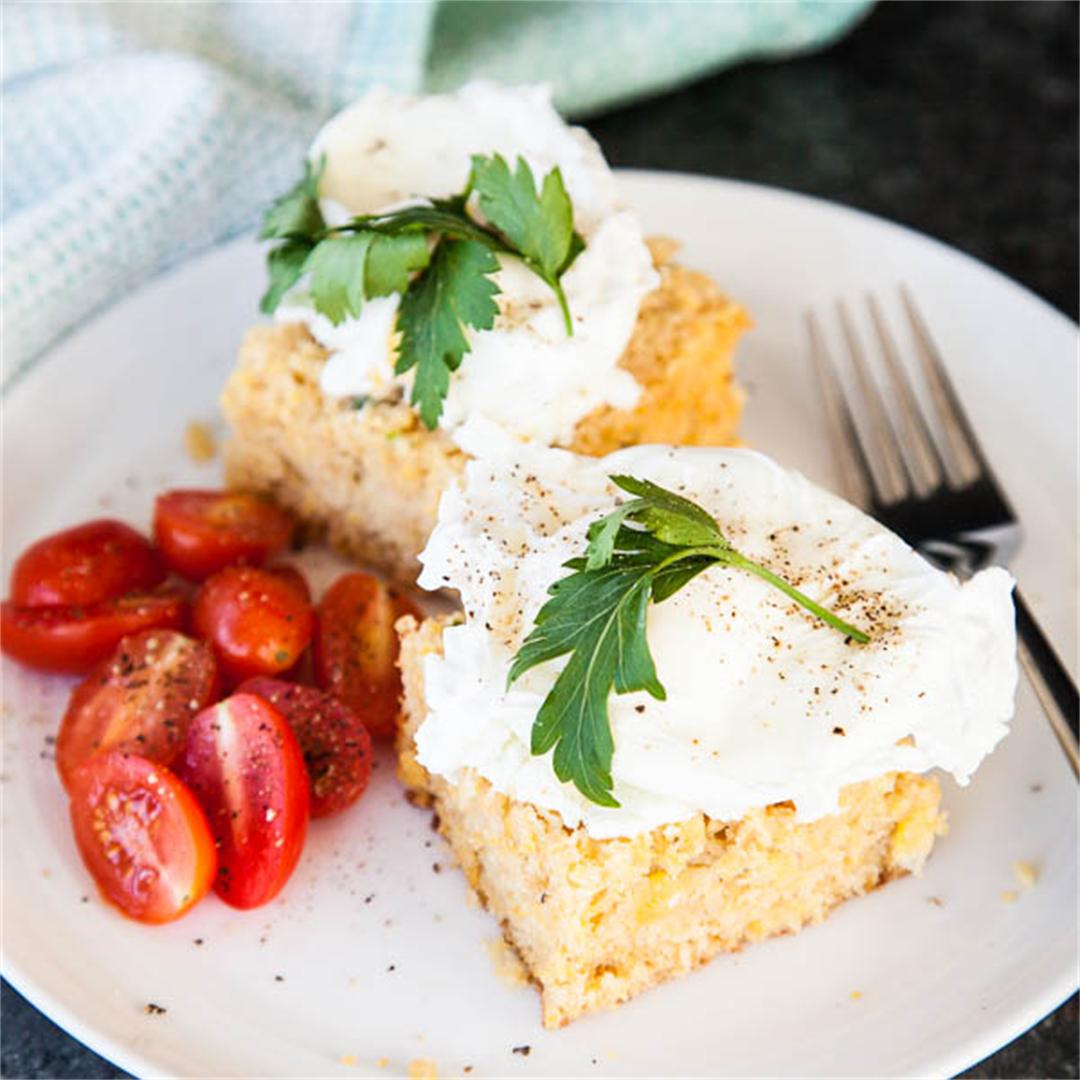 Jalapeno Cornbread with Poached Eggs