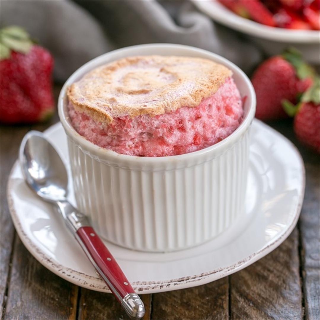Strawberry Souffles with Fresh Strawberries