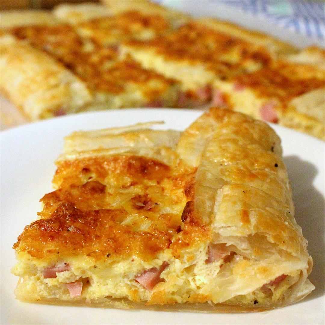 Ham and Cheese Puff Pastry Quiche