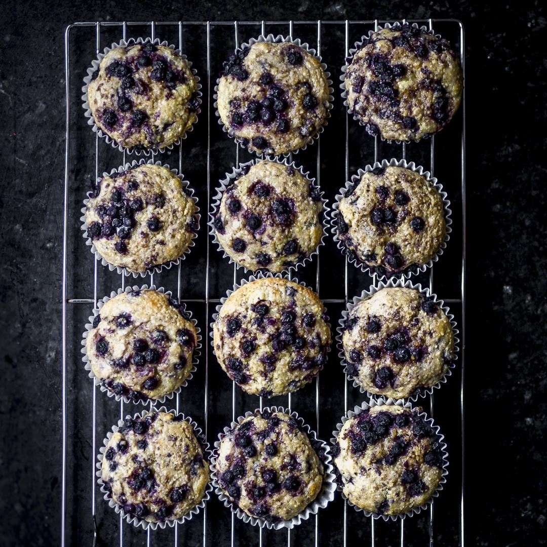Wild Blueberry Cornbread Muffins