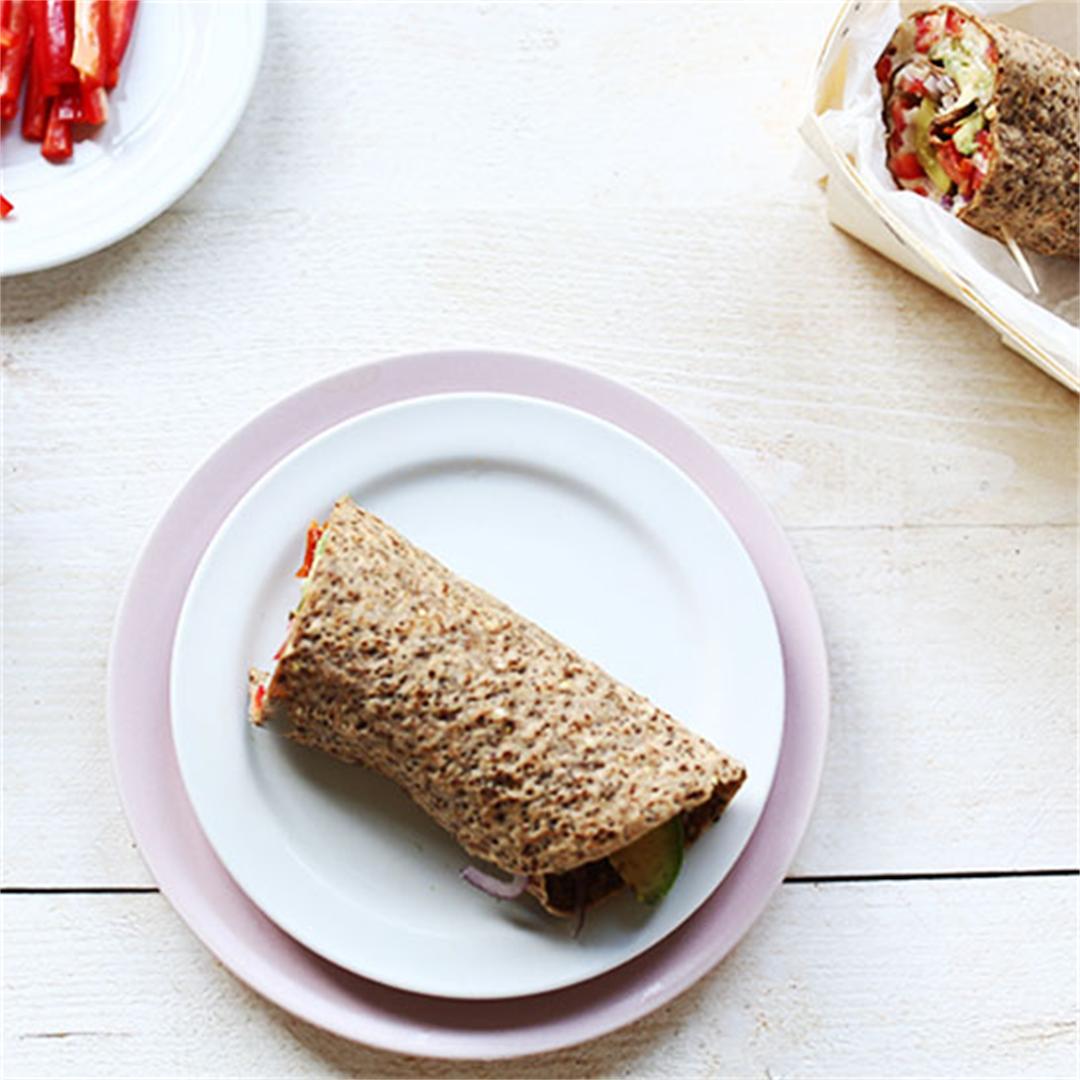 Vegan lunchbox smart wrap with a bite