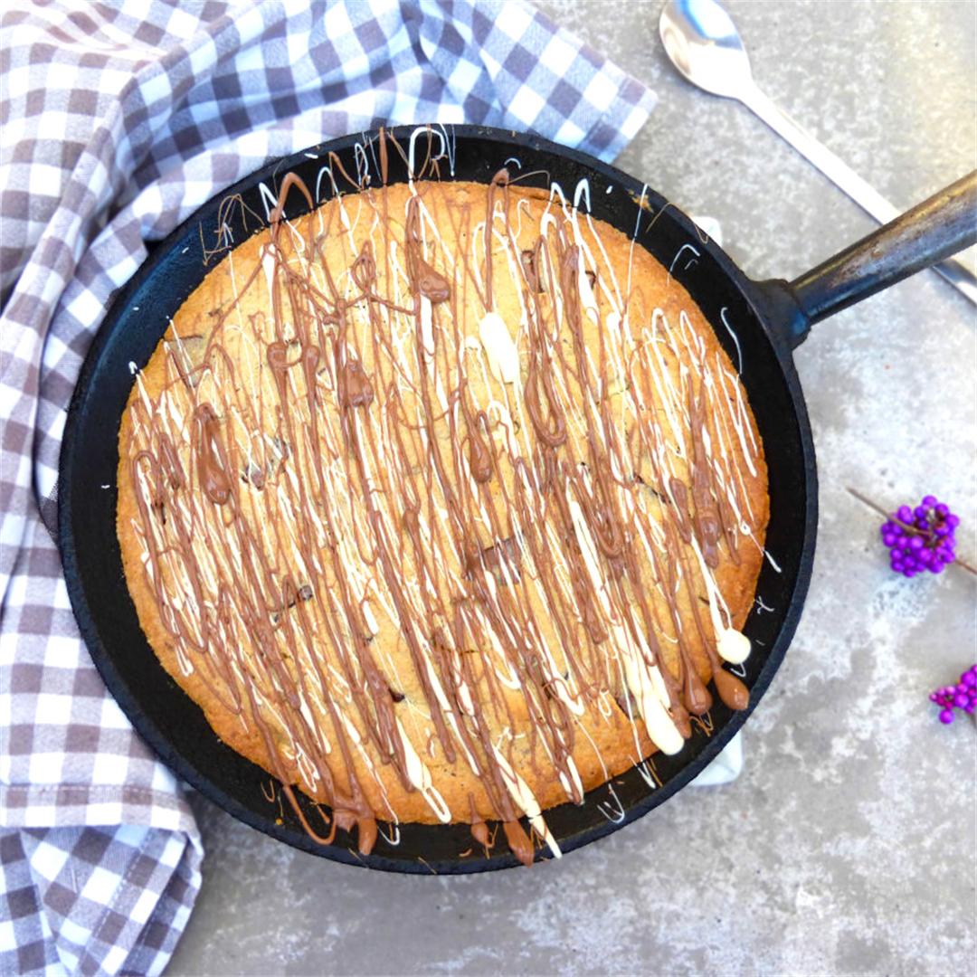 Double Chocolate Chunk Skillet Cookie (Gluten Free)