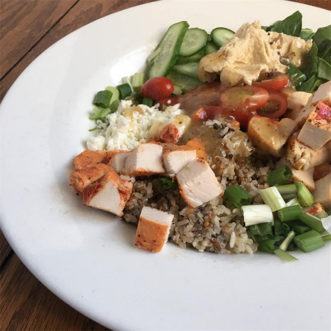 Spicy Chicken Bowl with Spinach and Feta