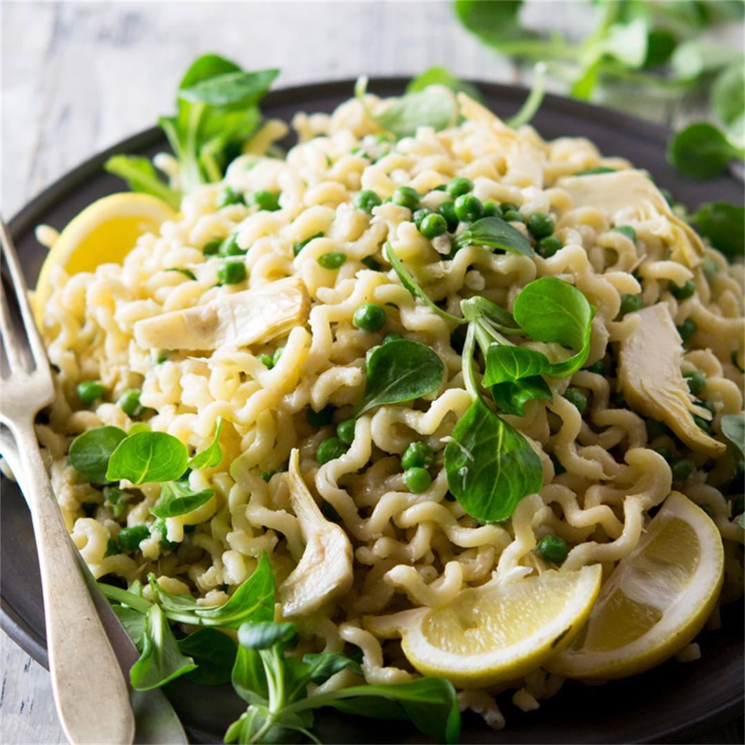 Pasta With Artichokes And Peas