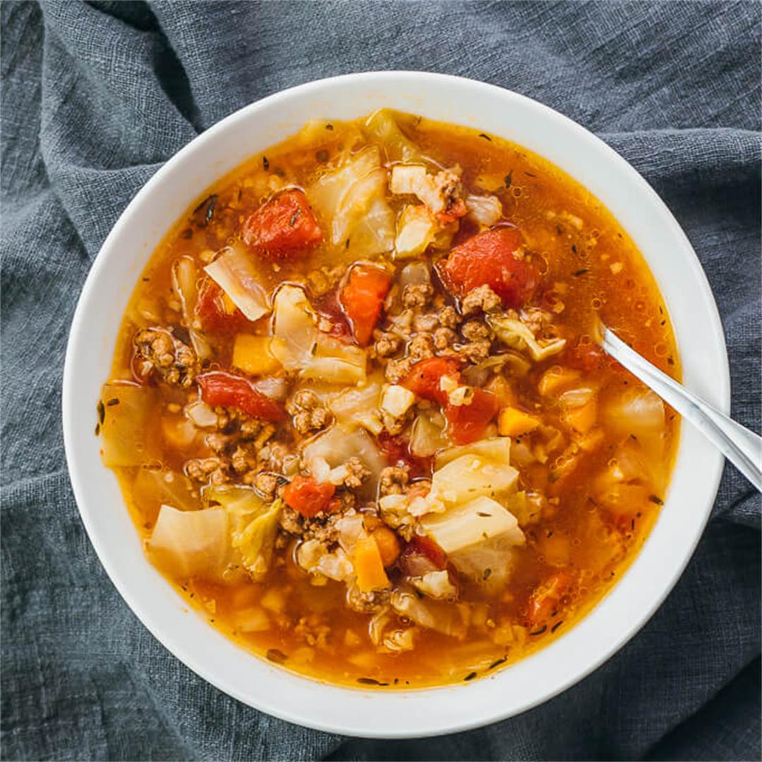 Instant Pot Cabbage Soup With Beef (Pressure Cooker)