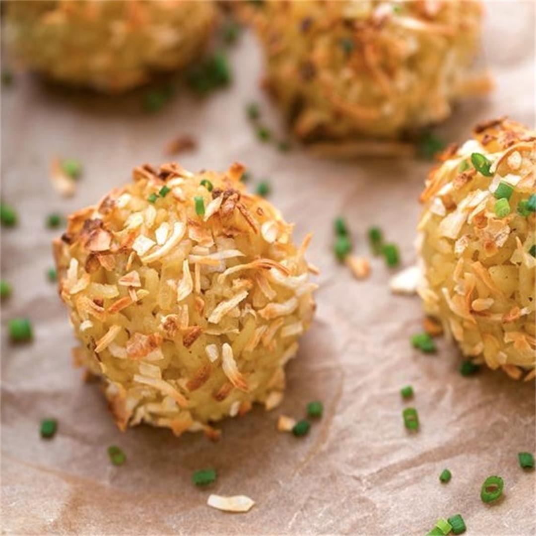 Vegan Sour Cream & Onion Arancini, Baked and not Fried!