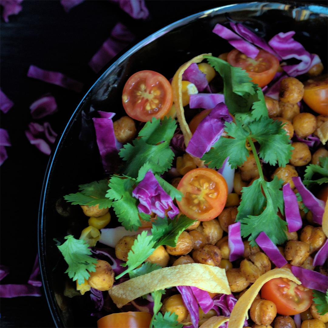 Roasted Chickpea and Cabbage Salad