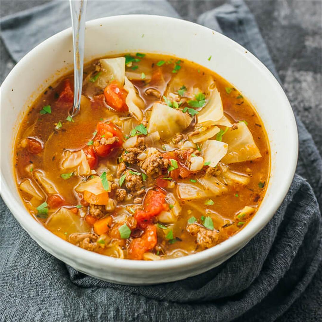 Unstuffed Cabbage Roll Soup