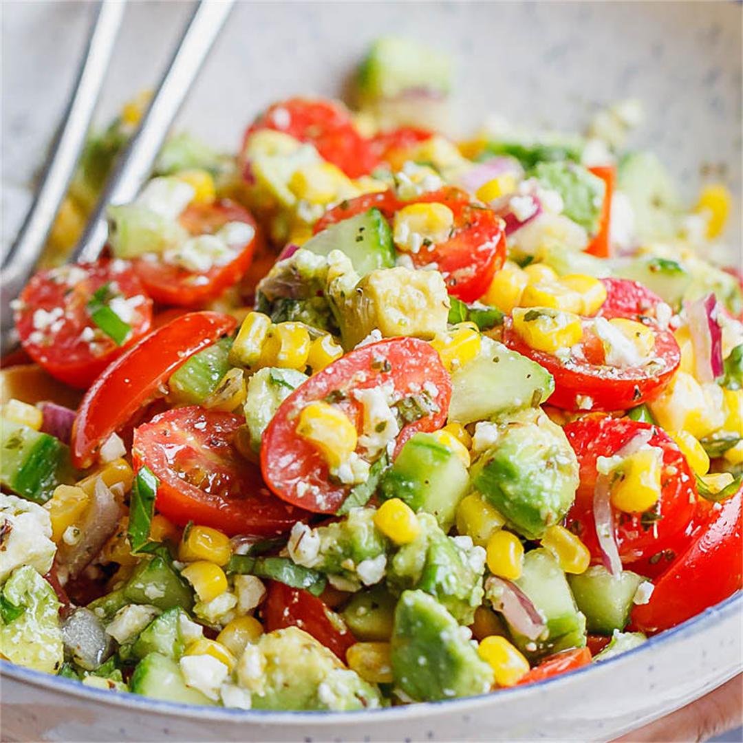 Avocado Feta Corn Salad Recipe