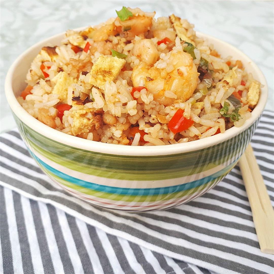 Sweet And Sour Shrimp Fried Rice made at home is so tasty!
