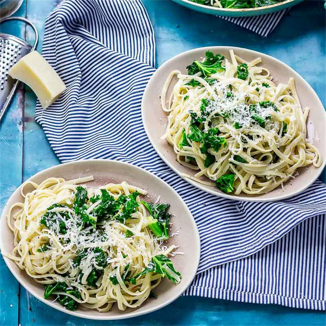 Kale Pasta with Chilli and Garlic