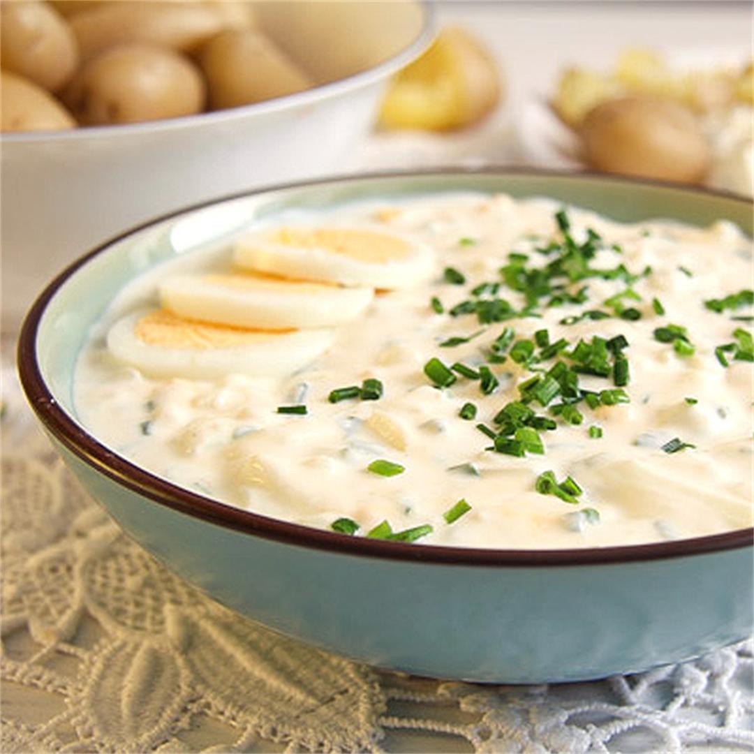 Egg Salad or Egg Sauce with Greek Yogurt and Chives