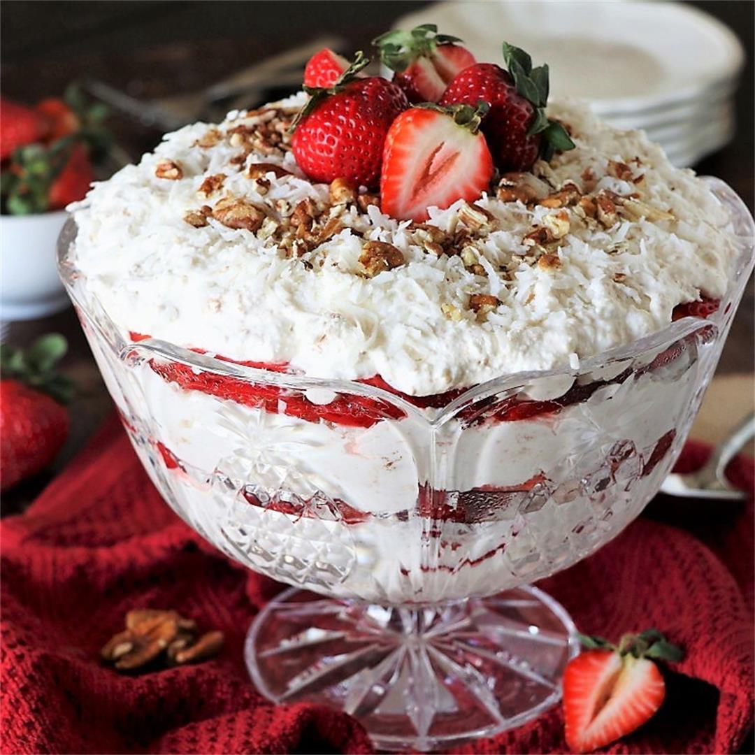 Southern Strawberry-Coconut Punch Bowl Cake