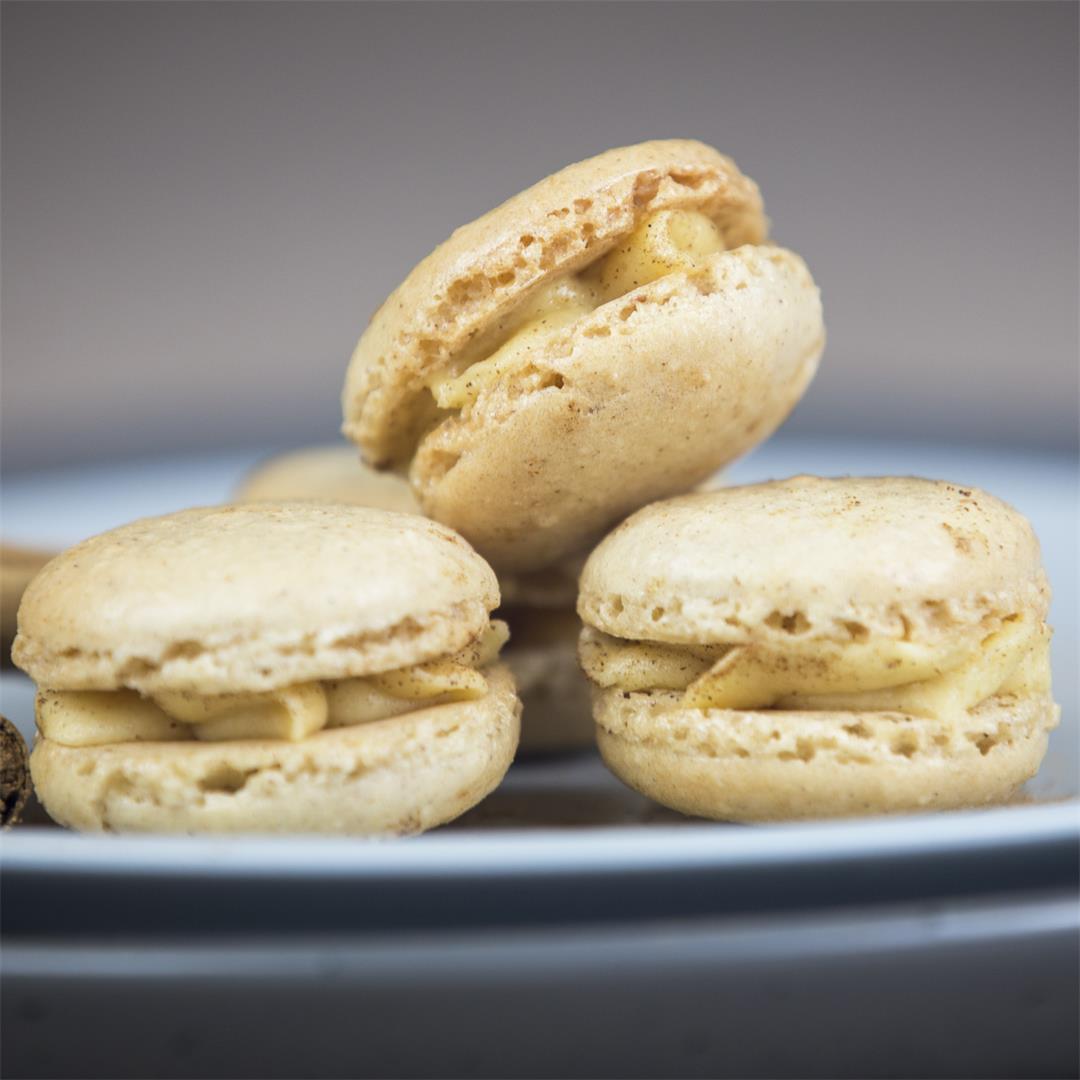 Gingerbread Macarons with Salted Caramel Buttercream