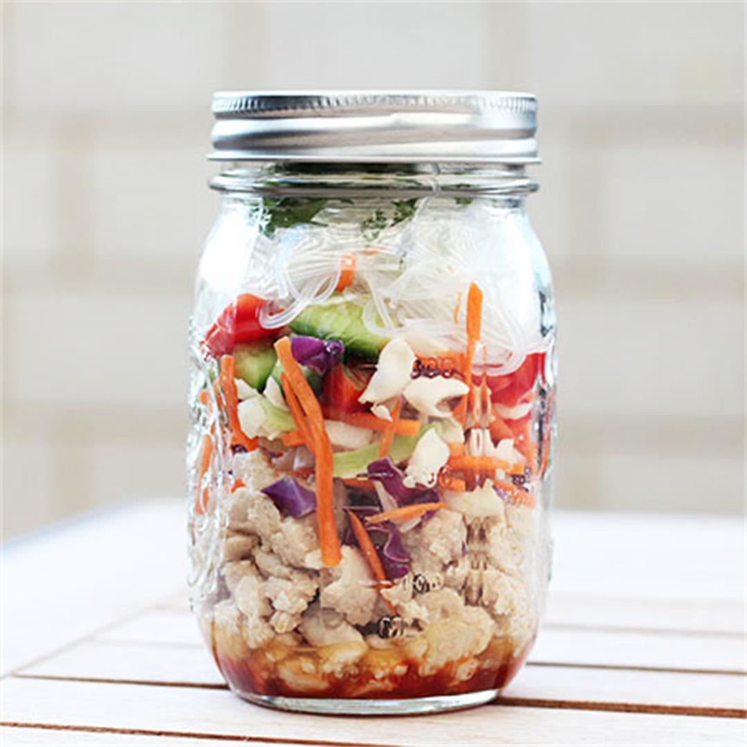 Chicken Noodle Salad in a jar