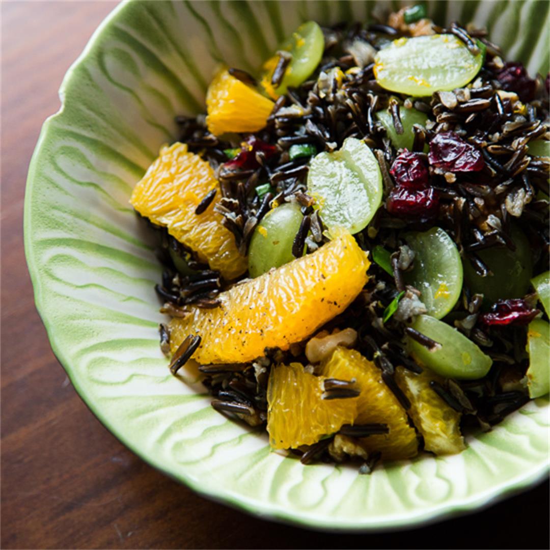 Wild Rice Salad with Oranges and Grapes