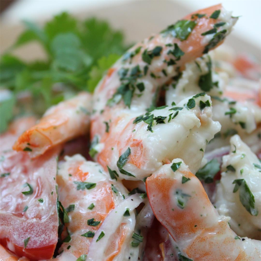 Shrimp Salad with Creamy Red Wine Vinaigrette