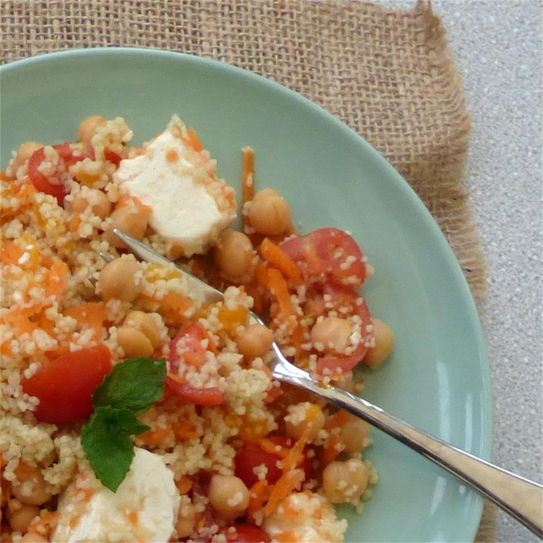 Couscous Salad with Feta and Chickpeas