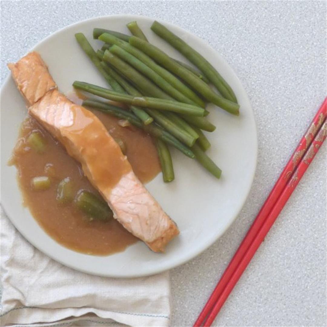 Poached Salmon with Miso Sauce