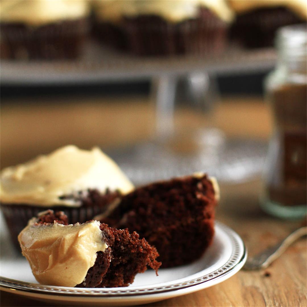 Chocolate Coffee Cupcakes with Baileys Frosting