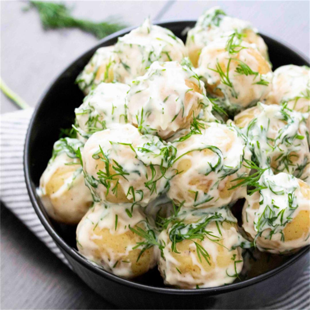Swedish Potatoes with Dill Cream Sauce