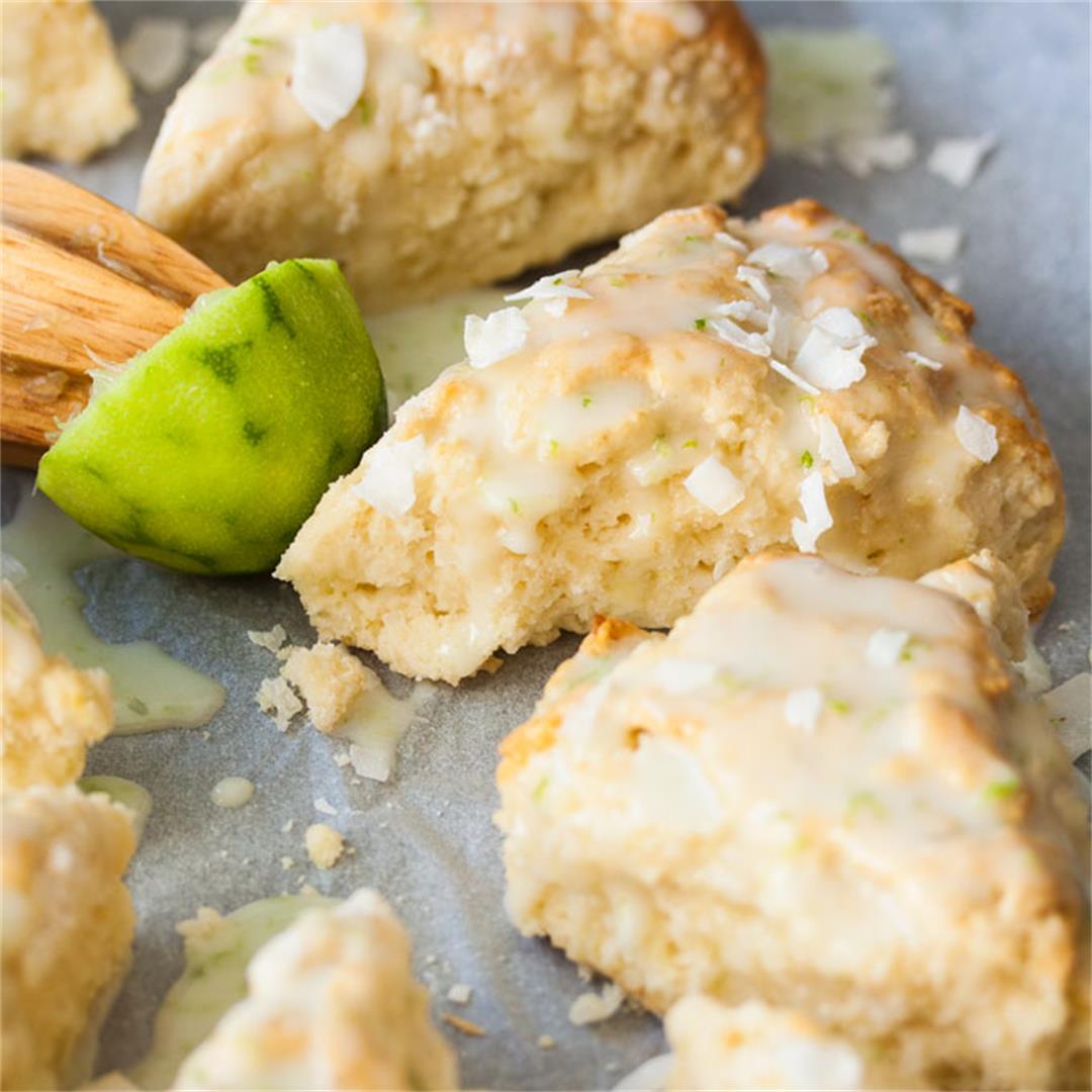 Lime and Coconut Scones