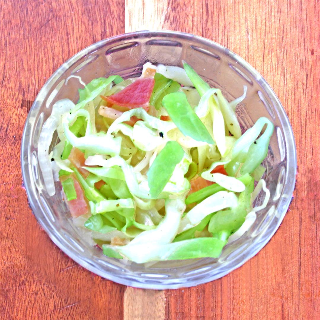 Piquant Cabbage-Bacon-Onion Saute