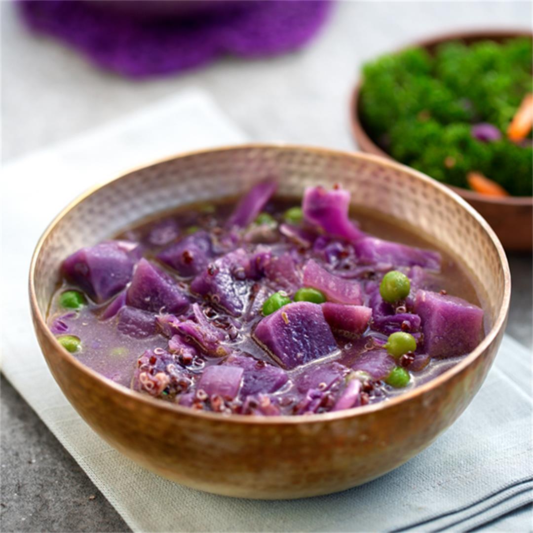 Purple Potato Rainy Day Soup