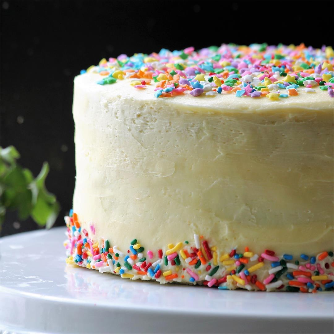 Confetti Cake - pretty sprinkles inside and out!