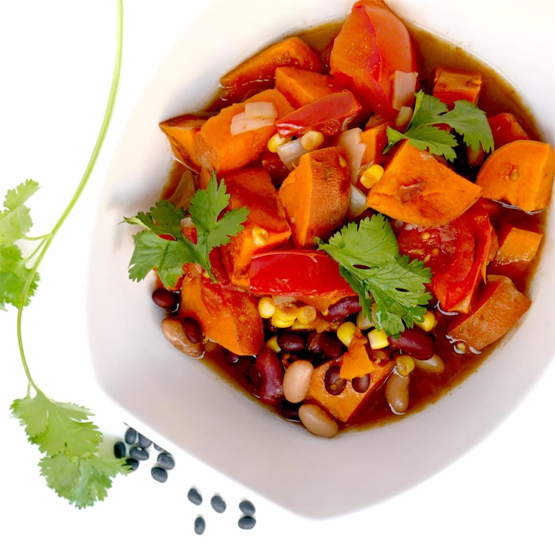 Vegan Chili Recipe: The BEST Easy Vegan Sweet Potato Chili