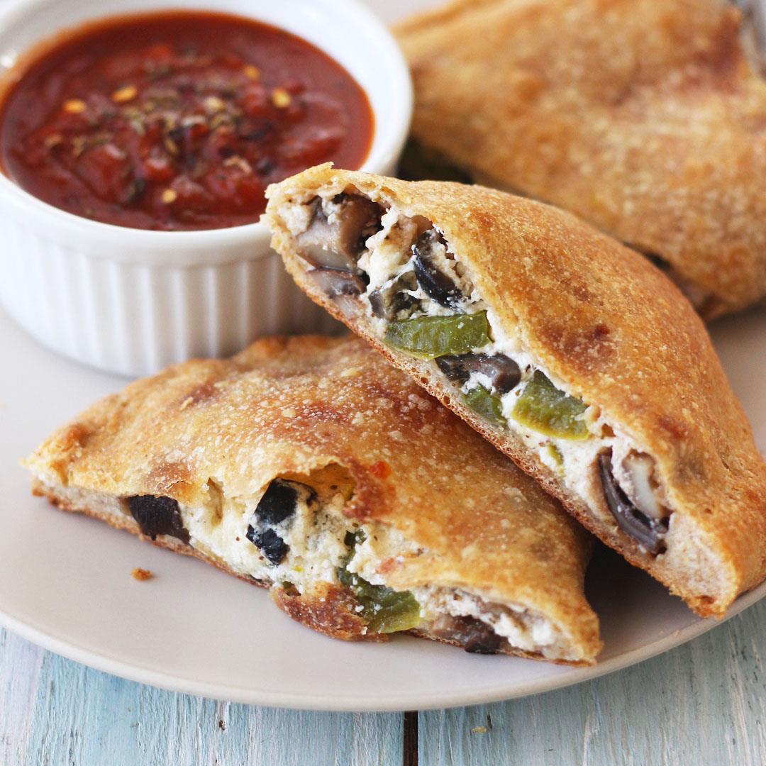 3 Cheese Toaster Oven Calzones with Roasted Vegetables