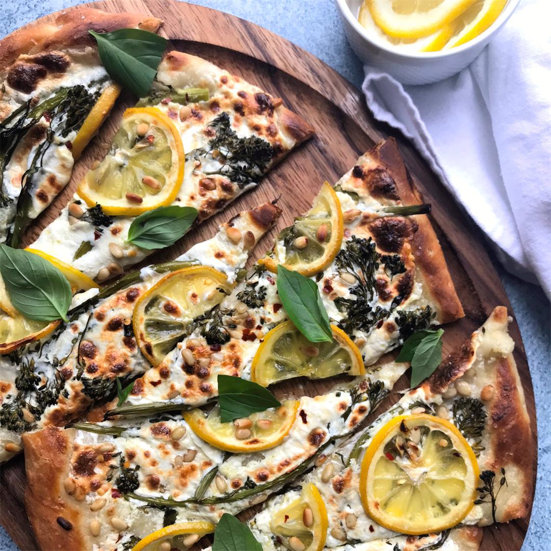 Charred Broccolini and Lemon Pizza